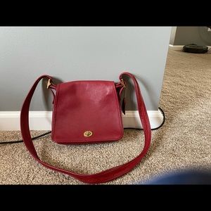 Small red Coach Cross body Purse